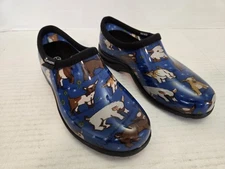 Sloggers Waterproof Gardening Clogs Shoes Blue Goats Farm Women's 6 FREE SHIP