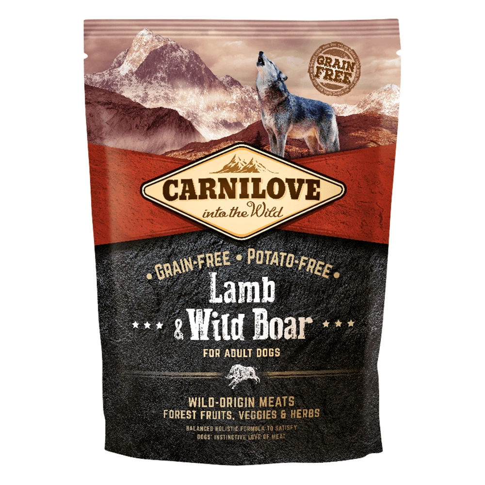 Carnilove Lamb & Wild Boar Dry Dog Food Adult Dogs 4kg Grain Free Potato Free