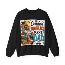 Father's Day Gift | Certified World's Best Dad sweatshirt | Tropical Dad Design