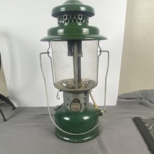 Coleman Lantern Model 220E Green Metal Glass ...
