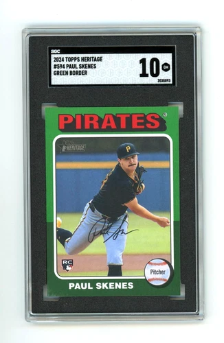 Paul Skenes 2024 Topps Heritage #594 SGC 10 GM Rookie Card RC Green Border