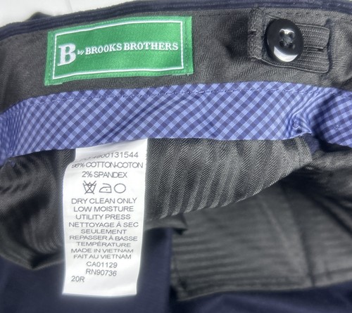 B by Brooks Brothers Big Boys 20R Classic-Fit Stretch Corduroy Dress Pants Blue - Picture 8 of 8