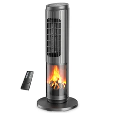 Oscillating 25" Ceramic Tower Space Heater Fan 1500W Remote Control 12hr-Timer
