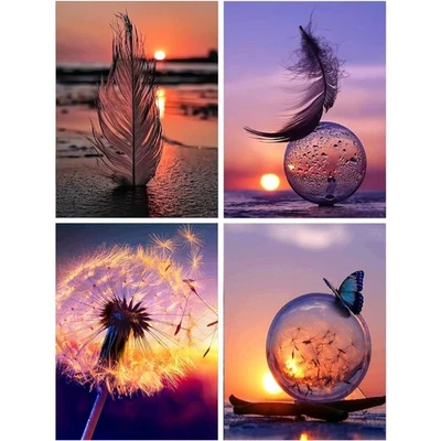 Diamond Painting Set DIY 4er Pusteblume 30x40cm Lichtecht - Bild 1 von 4