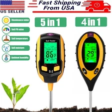 Digital PH Soil Tester LCD Moisture Plant Water Temperature Humidity Test Meter