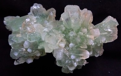 AWESOME GREEN APOPHYLLITE CRYSTALS FORMATION W/ STILBITE MINERALS SPECIMEN-B
