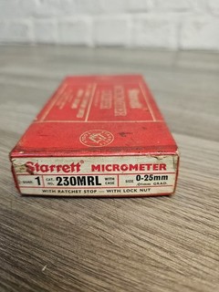 Starrett No. 230M outside micrometer with original box