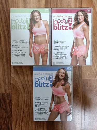 Michelle Bridges Booty Blitz Triple Pack 1-3 DVD Workout fitness Vgc