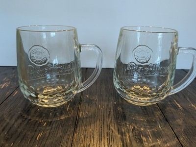 Lot of 2 Pilsner Urquell 0.5L Beer Glasses Clear Glass Authentic Barware - Used