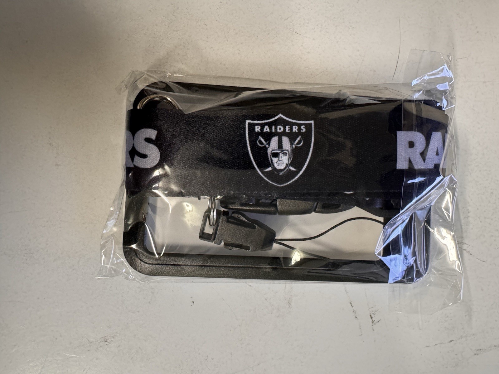 Las Vegas Raiders Nation NFL Lanyard ID Badge Holder Reversible Fast Shipping