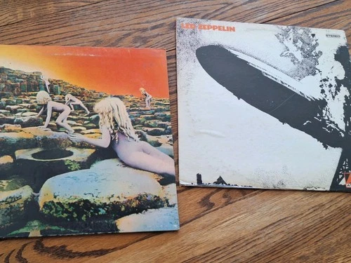 Lot Of 2 Vintage Led Zeppelin LP Vinyl Self Titled Houses Of The Holy