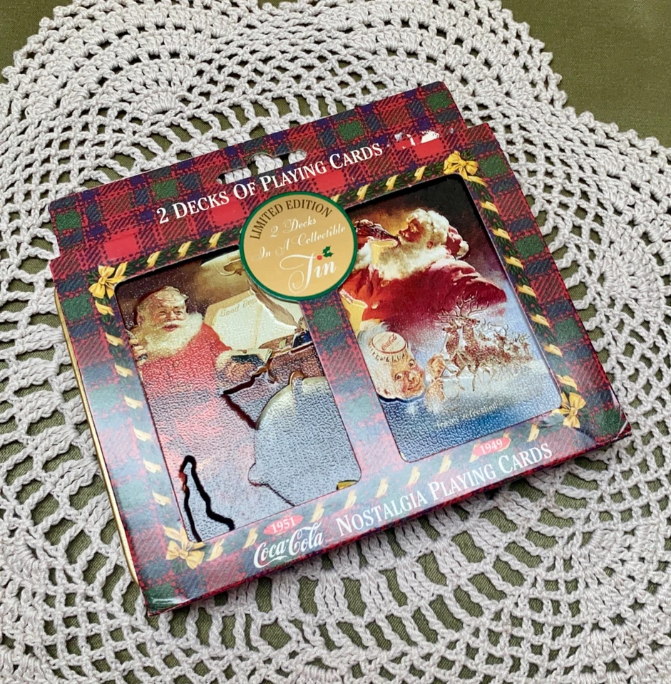 Coca-Cola Christmas Santa Playing Cards: 1998 Limited Edition Tin - Image 2 of 4