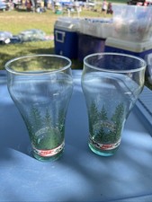 2 verres Coca Cola Coca Vert Enjoy Libbey Arbres de Noël Forme Cloche de Houx (B)
