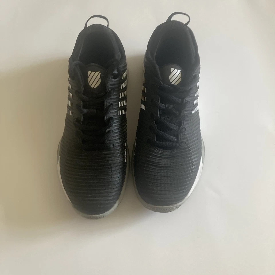 Black and White Athletic Hypercourt Tennis Sneakers - Image 2 of 4