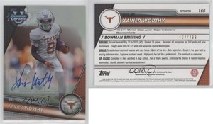 2023 Bowman U Chrome Prospect Refractor /499 Xavier Worthy #155 Auto