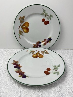 Royal Worcester Evesham Vale 2 x Salat-/Dessertteller Top Zustand 21 cm