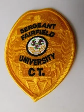 FAIRCHILD UNIVERSITY POLICE SERGEANT PATCH  SHOULDER CREST CONNECTICUT