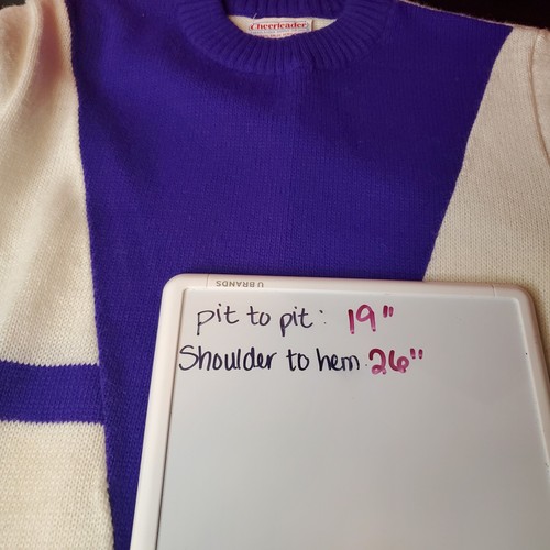 Vintage Cheerleader Supply Co. Womens M Cheerleading Sweater Royal Purple White - Picture 7 of 8