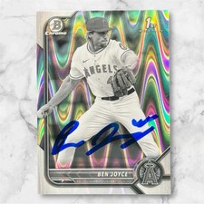 Ben Joyce Signed 2022 1st Bowman Chrome Draft B & W Raywave Refractor Auto 