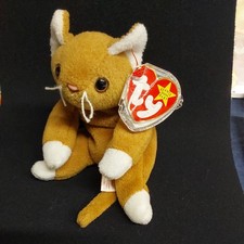 Ty Beanie Baby - Nip the Cat with Damaged Tag, PVC Pellets. Vintage 1993 Rare