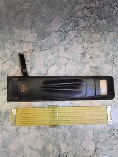 Pickett N 500 ES metal slide rule with leather case