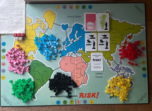 Vintage Original RISK Board Game by Waddingtons 1960s White Box Edition Complete - Picture 10 of 11