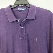 Vintage Polo Ralph Lauren Polo Made In USA Purple 2XL Green Pony XXL