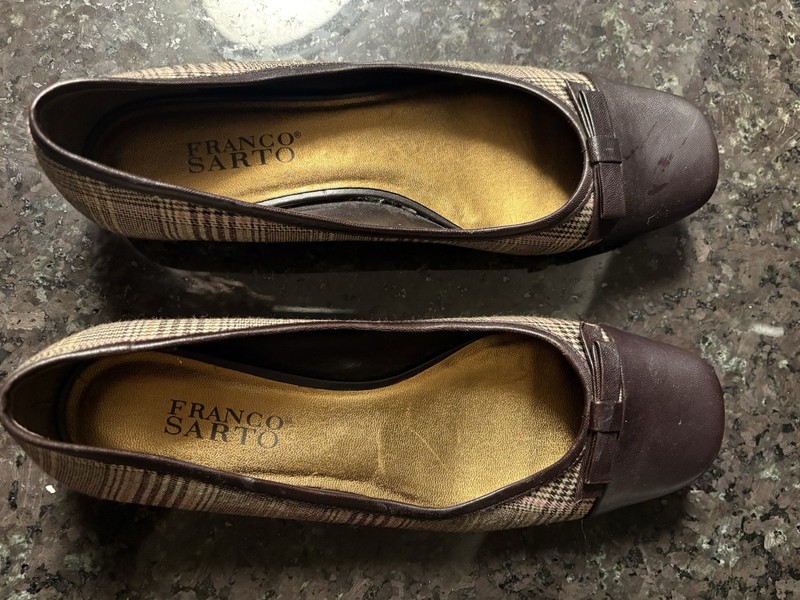 Franco Sarto Flexa Amaya 3 Brown Pattern Comfy Ballet Flats Size 7M NWOT