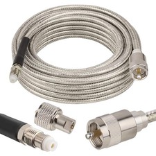 CB Coax Cable 25ftLow Loss RG8X Stranded Core CB Antenna Cable with PL-259 an...