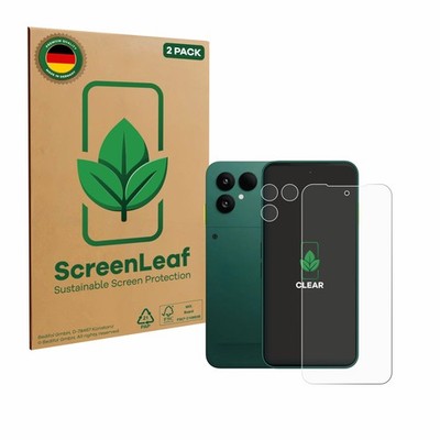 2x ScreenLeaf Displayschutzfolie für Fairphone 6 (Display+Kamera) nachhaltig 