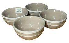 LENOX Kate Spade Sculpted Stripe Beige Fruit Bowl Set Of 4 5in Stoneware NEW