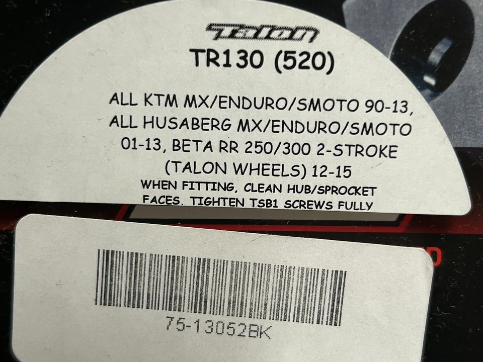 Piñón trasero Talon Radialite 52T negro TR130-52 KTM HUSABERG BETA HUSQVARNA Foto 2 de 4
