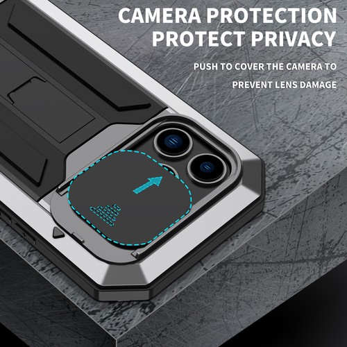 For iPhone 16 15 14 13Pro Max Case Shockproof Aluminum Gorilla Glass Metal Cover - Picture 29 of 46