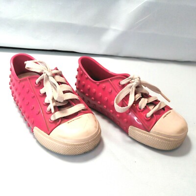 Mini Melissa Kids Mini Polibolha Lace Up Sneaker Red Size 10 Made In Brazil  GUC
