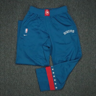 Philadelphia 76ers Pants Mens Extra Large Blue Nike Warmup Retro 1966 Ankle Snap