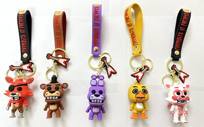 FNAF Five Nights at Freddys SET of 5  KEYCHAIN FRED BONNIE CHICA FOXY MANGLE Toy