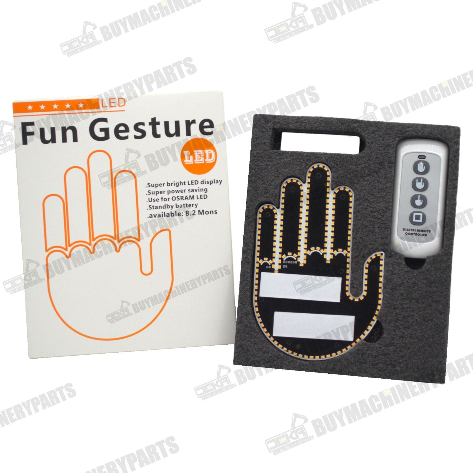 Funny Car Middle Finger Gesture Light with Remote Set