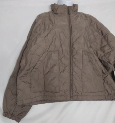 NEW ZELLA Size XL Quilted Bomber Jacket Puffer Zip Coat Grey