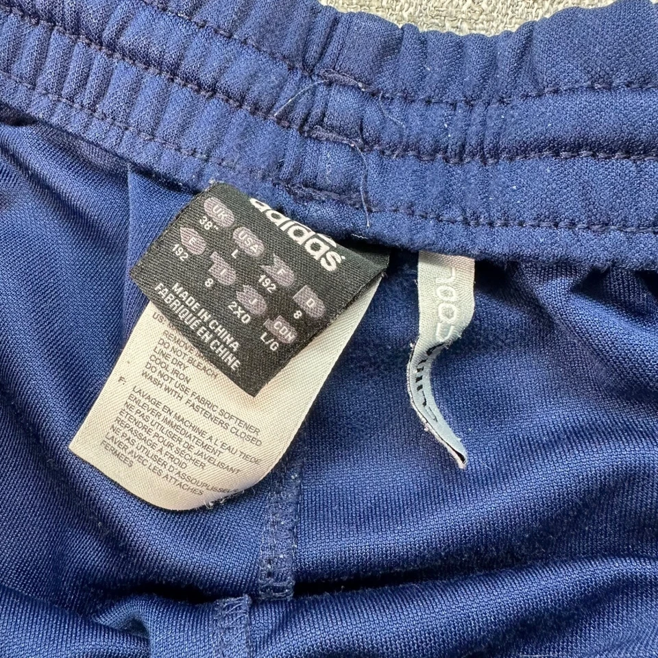 Vintage Adidas Track Pants Mens Large Blue Tapered Climacool 3 Strips Zipper Leg - Image 4 of 4