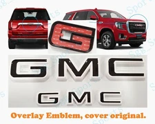 2021-2024 GMC YUKON YUKONXL Front Grill Rear Tailgate White Black OVERLAY Emblem