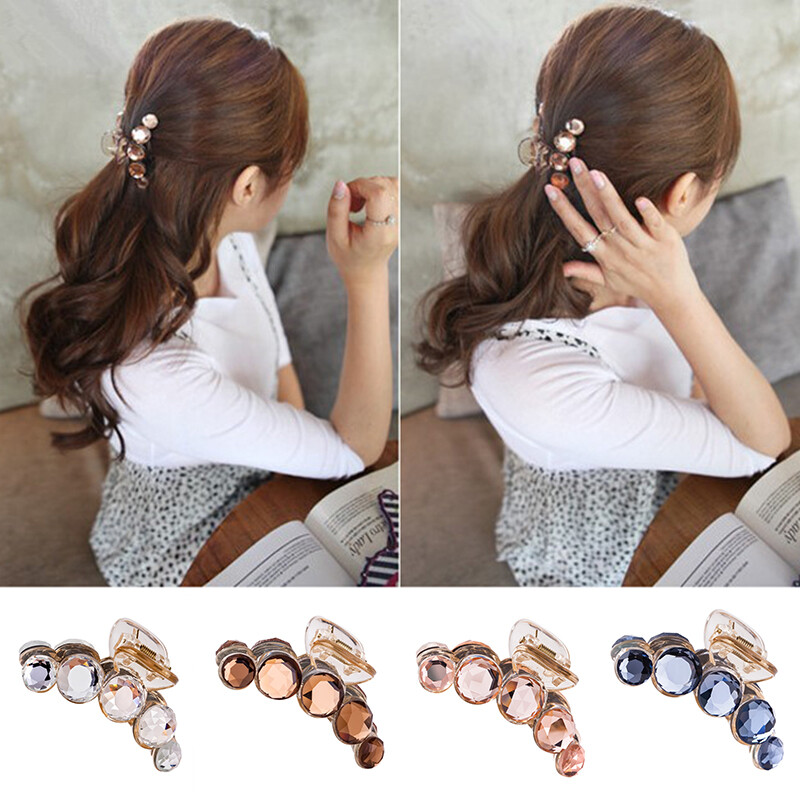 Large Crystal Hair Claw Clip for Women Prom Updo Barrettes