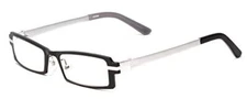 Calabria 822 Techno Optical Metal Reading Glasses w/Hard Case (Black, 5 x)