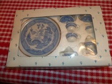 Vintage Collectable Miniature Oriental Design Tea Set, New In Box 10 pc. Set