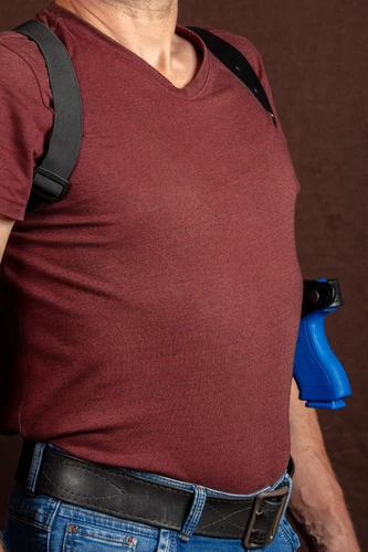 Horizontal Leather Shoulder Holster Fits GLOCK 17 19 22 23 31 32 34 35