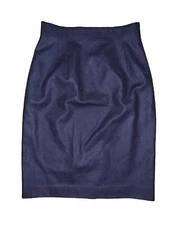 Field Manor Modern Classics Pencil Skirt Womens Sz 10 Navy Blue 100% Wool