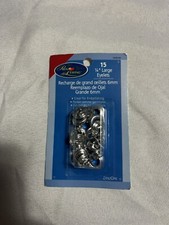 Prym Sewing 15 Large 1/4 Eyelets Silver Zinc
