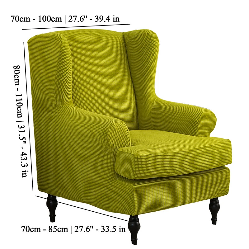 Yellow wingback chair cover new arrivals