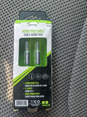 PUGS Foot Audio/Auxiliary Jack Braided Cable Gray