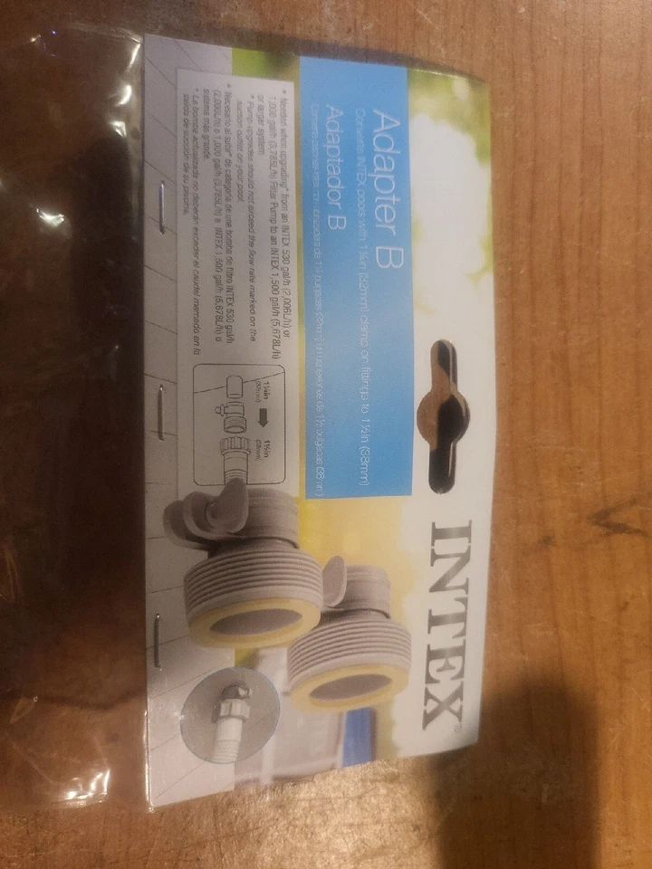 (2-Pk) Intex Pool Fittings Converter Accessory Clamp Adapters Type B Gray 29061E - Image 2 of 4