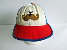 VTG Kids' Mustache Hat Mesh Snapback Trucker Baseball Cap Youth Blue Red White